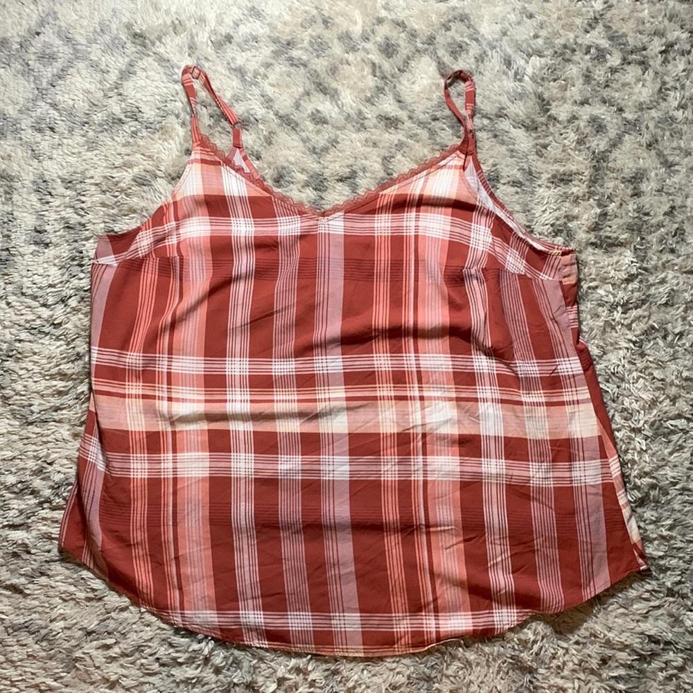 Torrid Orange Plaid Tank